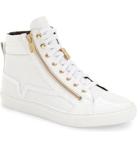 versace mens sneakers 2016|Versace zipped high top sneakers.